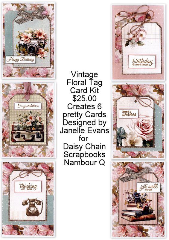Vintage Floral Tags Cardmaking kit