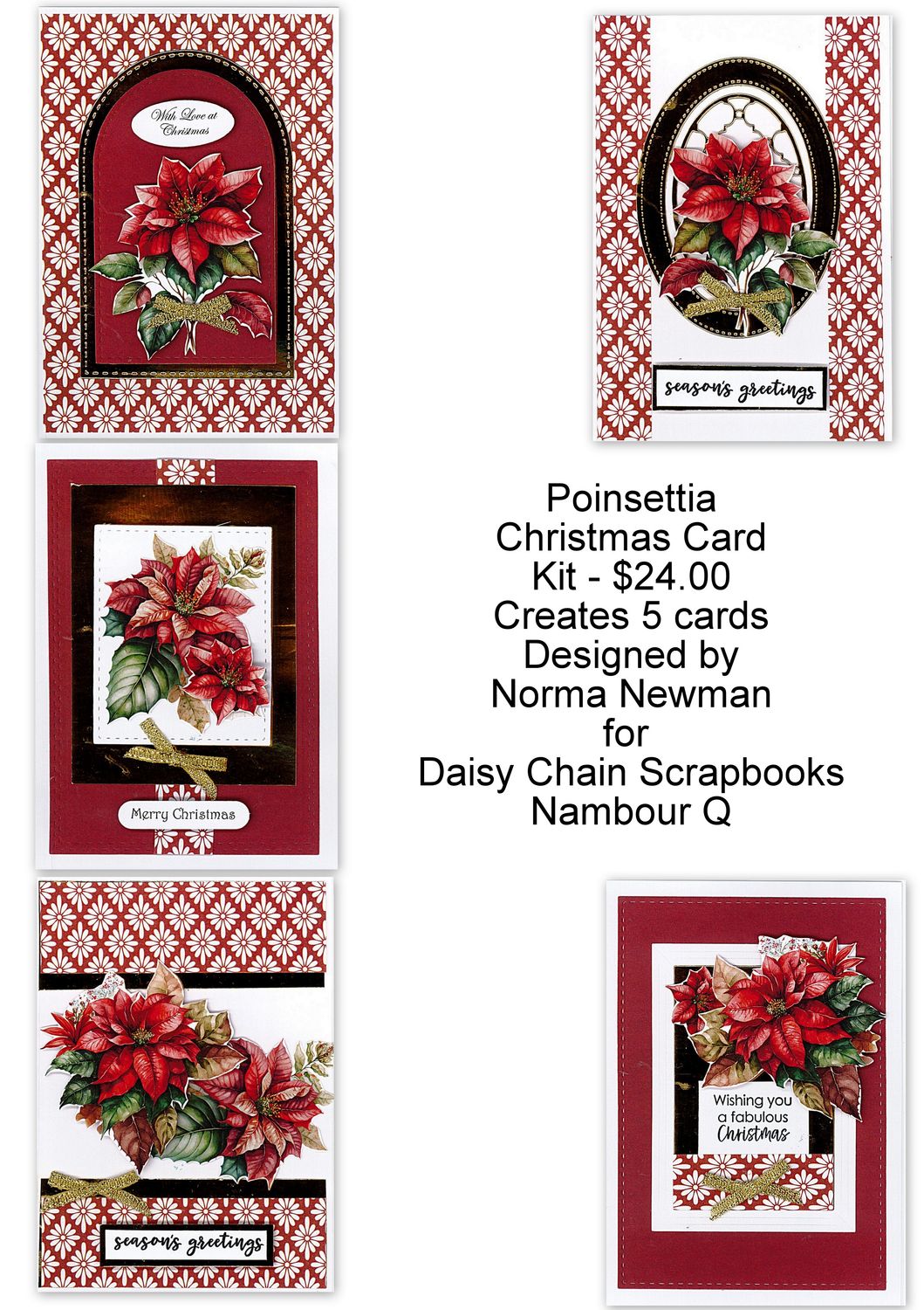 Poinsettia Christmas Card kit