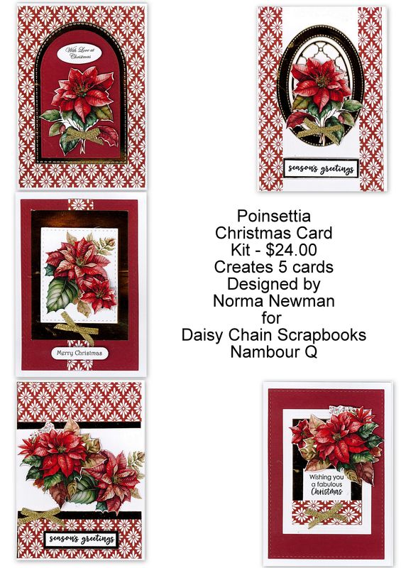 Poinsettia Christmas Card kit