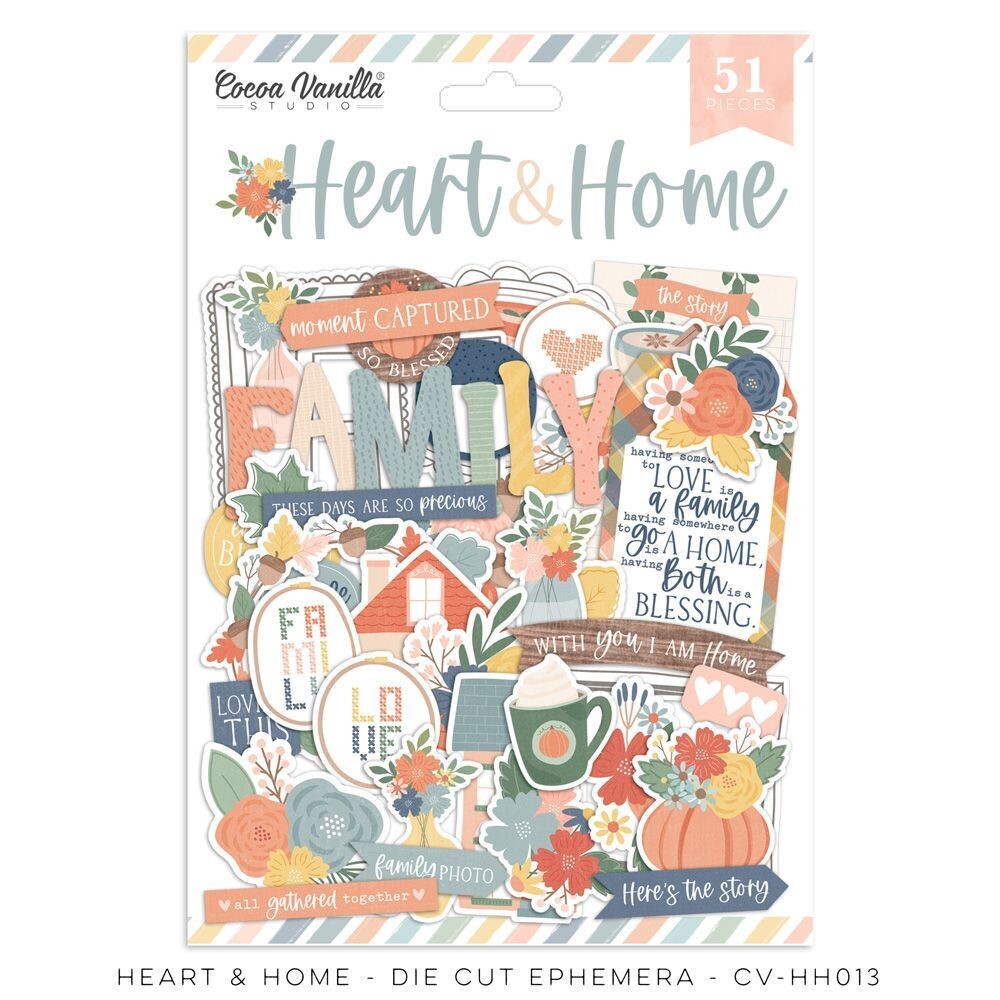 Cocoa Vanilla Studio Heart &amp; Home Die Cut Ephemera (Choice of 3)