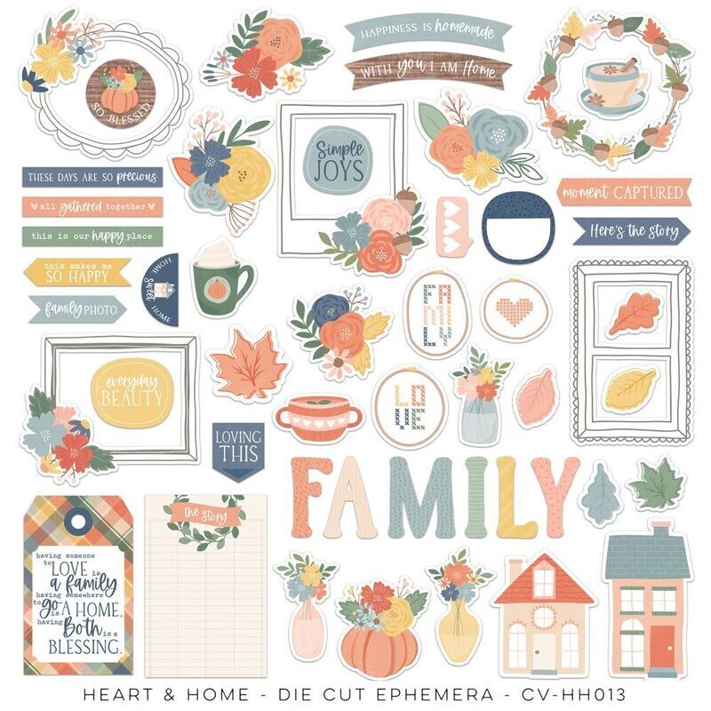 Cocoa Vanilla Studio Heart &amp; Home Die Cut Ephemera (Choice of 3)