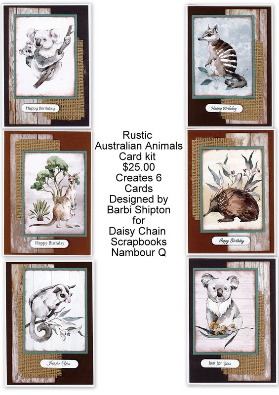 Rustic Aussie Animals Cardmaking kit