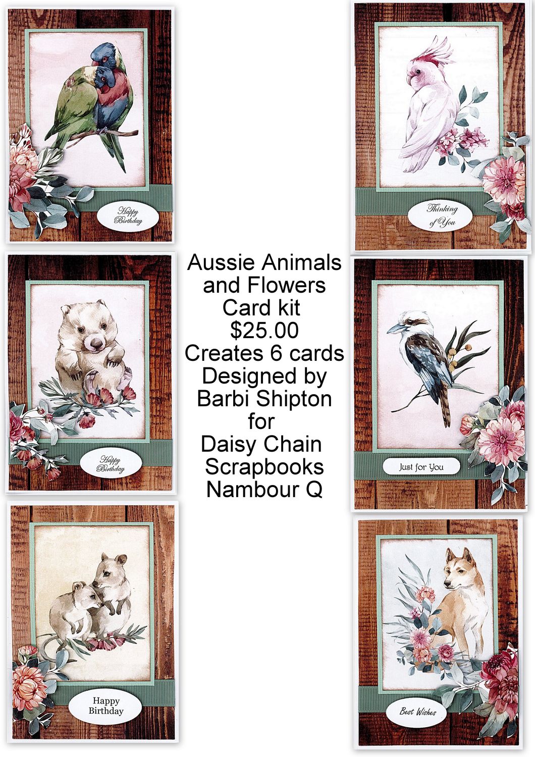 Aussie Animals and Flowers Cardmaking kit