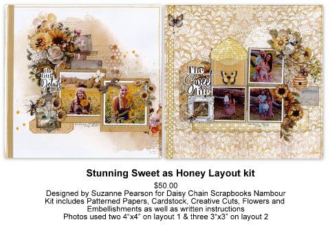 Stunning Sweet as Honey Layouts Kit