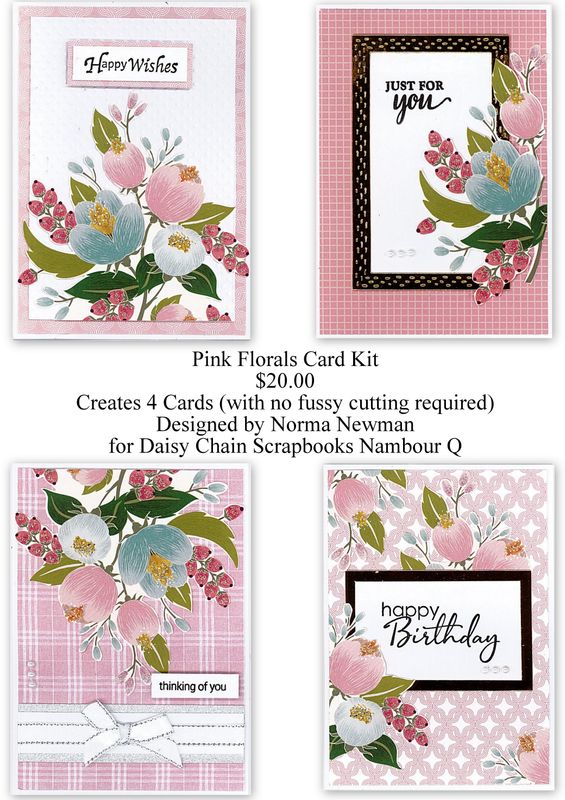 Pink Florals Cardmaking Kit