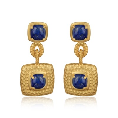 Athena Lapis Lazuli Hammered Earrings DJG21