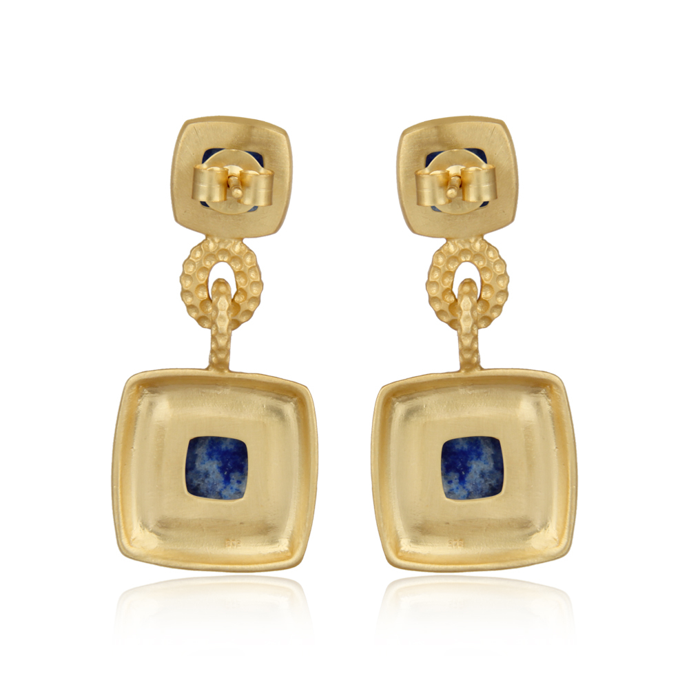 Athena Lapis Lazuli Hammered Earrings