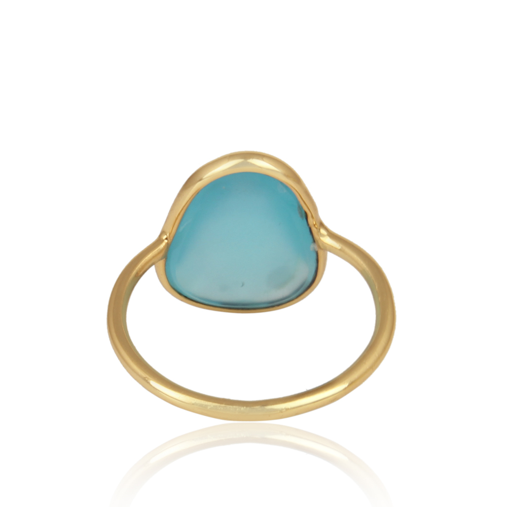 Arwen Aqua Chalcedony Asymmetrical Statement Ring Arwen Aqua Chalcedony Asymmetrical Statement Ring