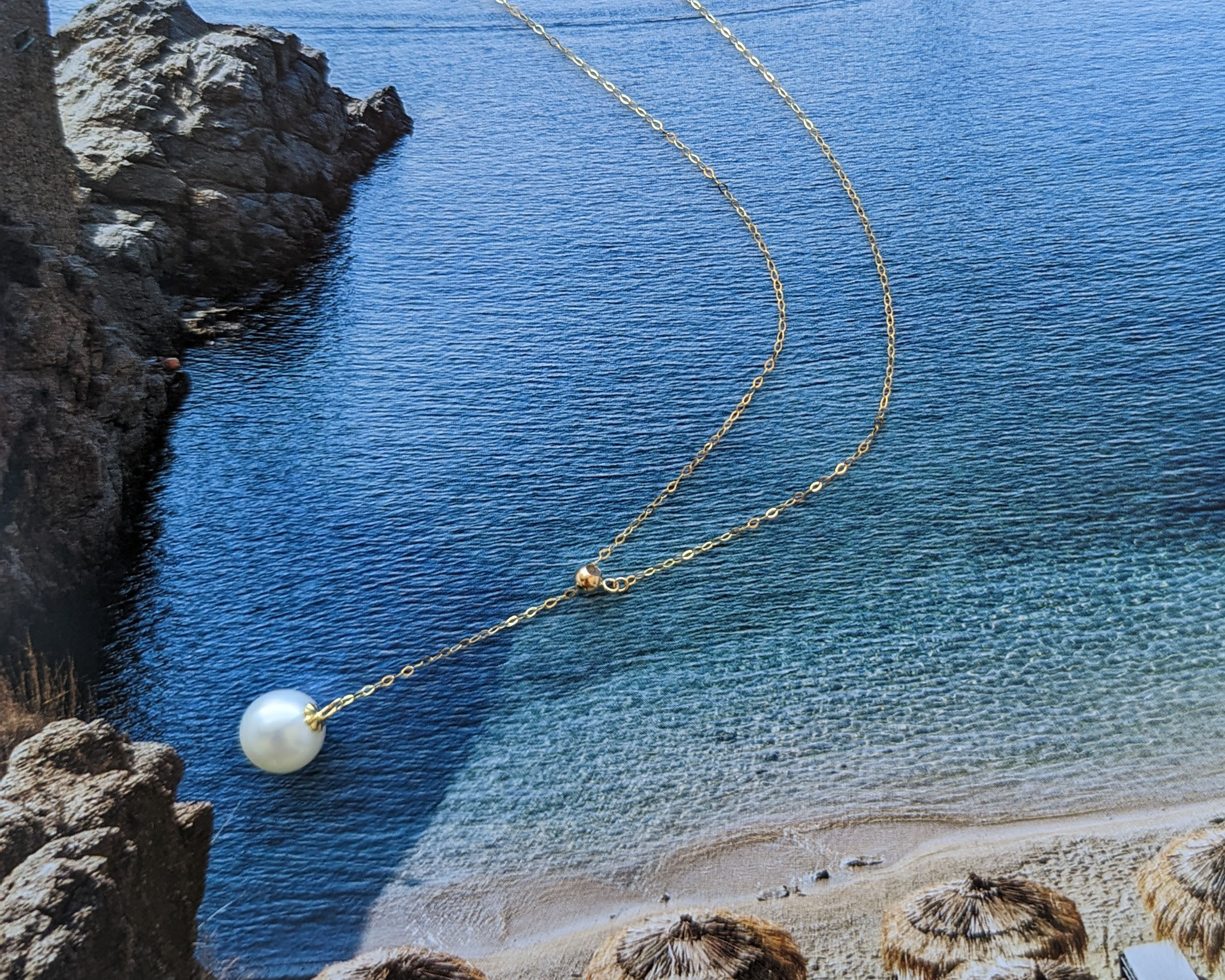 18ct Gold Freshwater Pearl Drop Necklace