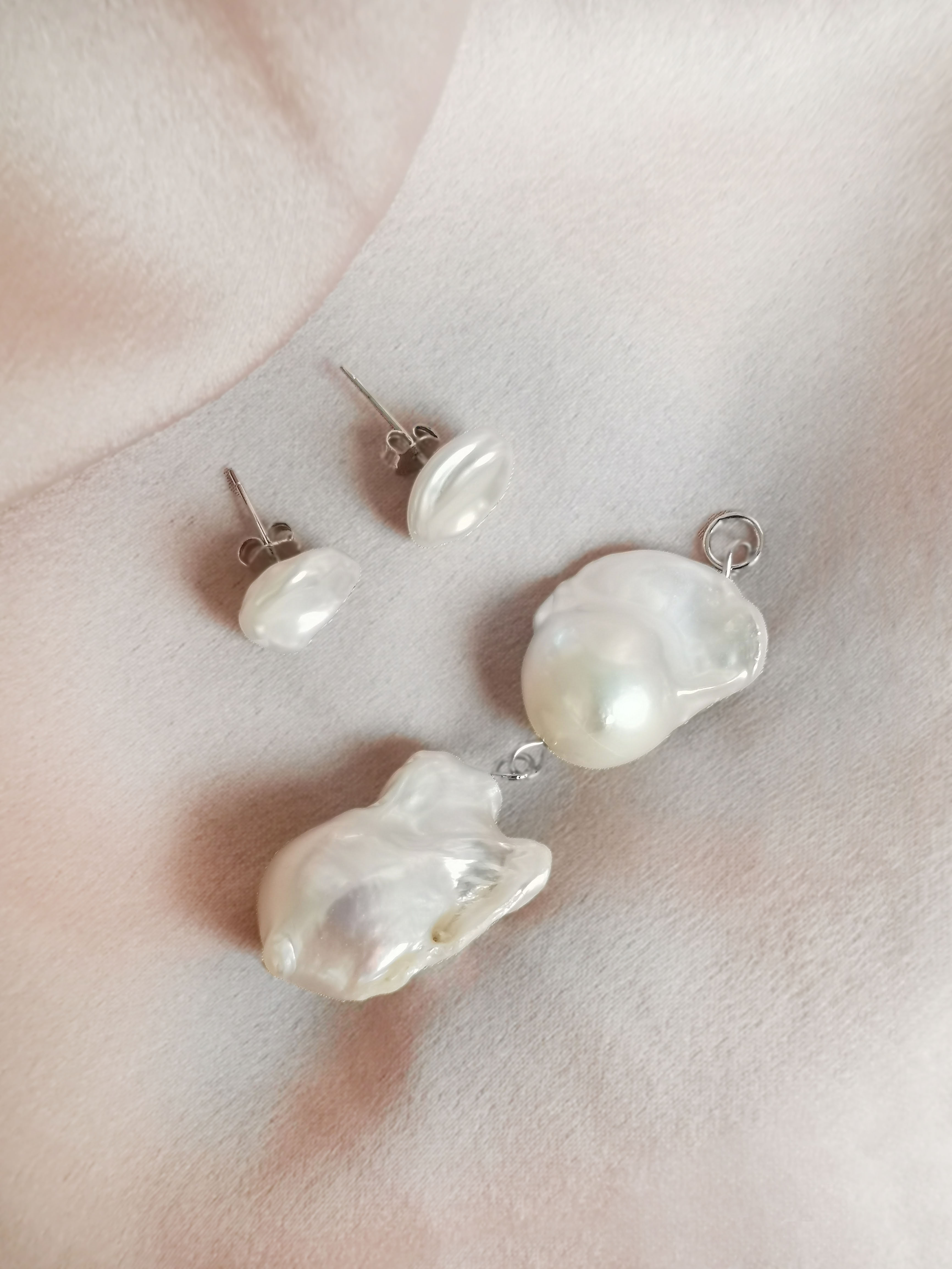 Large Double Baroque Pearl Earrings Large Double Baroque Pearl Earrings