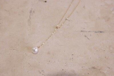18ct Gold Freshwater Pearl Drop Necklace DJ496