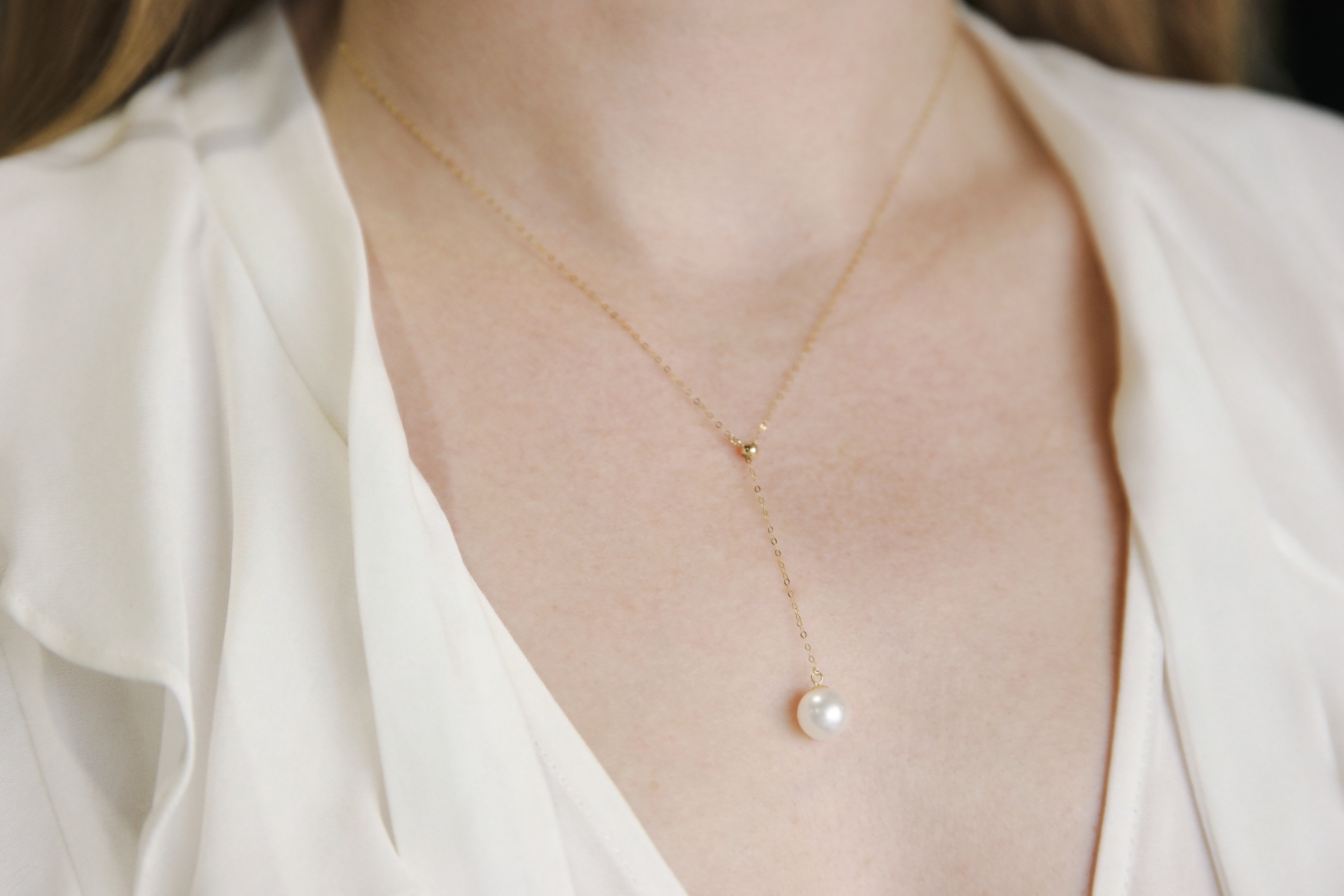 18ct Gold Freshwater Pearl Drop Necklace