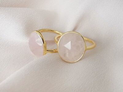 Lola Rose Quartz Asymmetrical Statement Ring DJG39