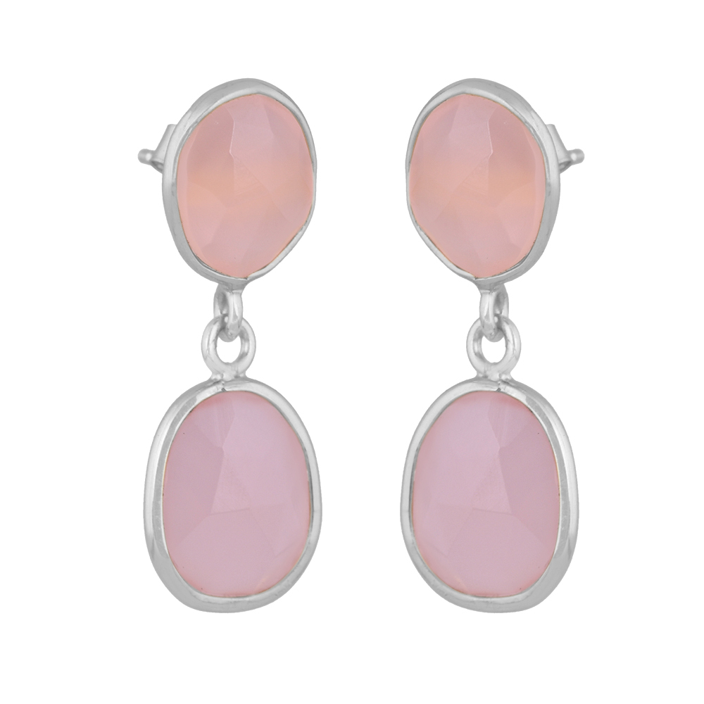 Lola Dual Rose Quartz Earrings Lola Dual Rose Quartz Earrings