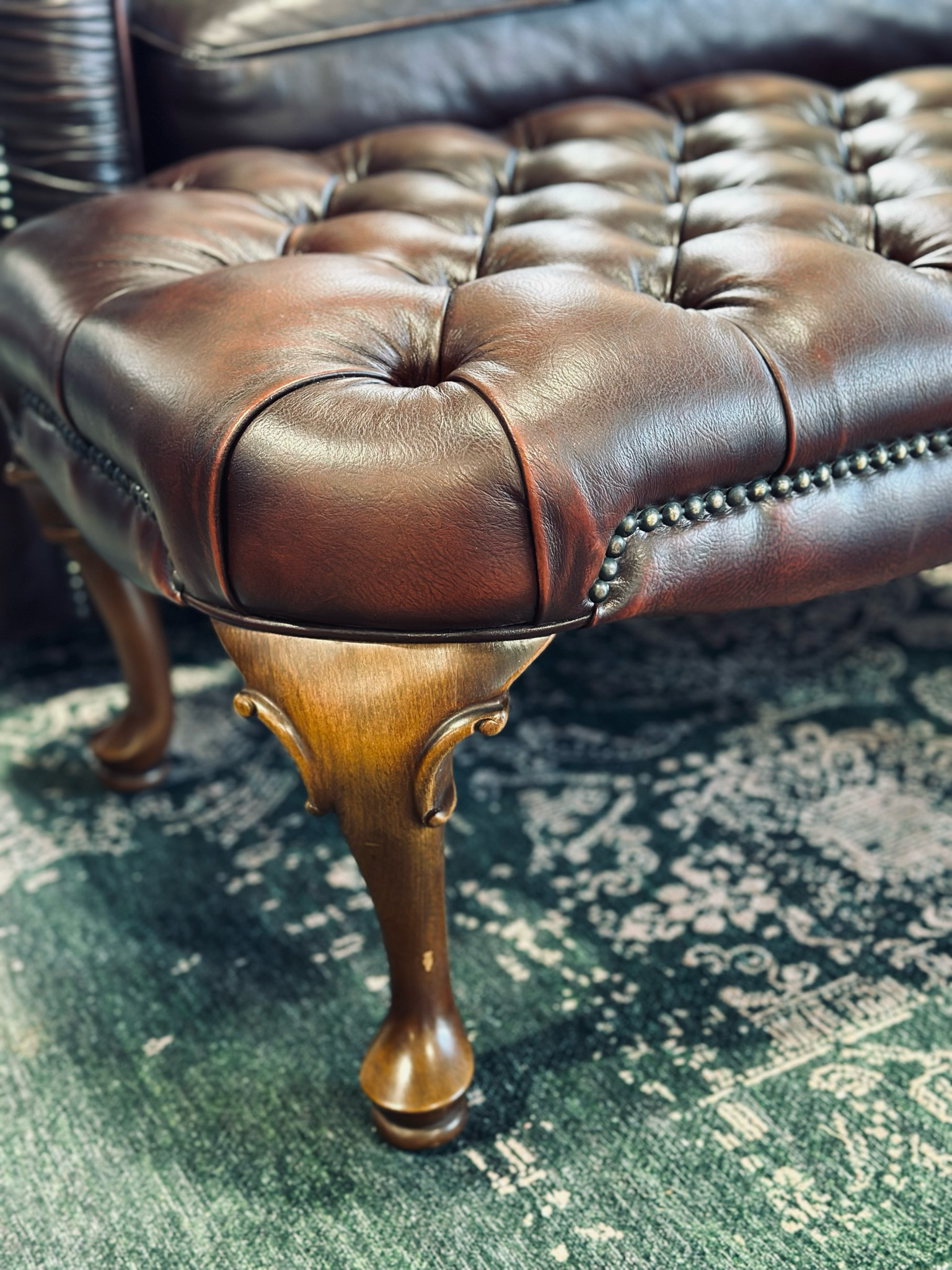 Moran Leather Ottoman