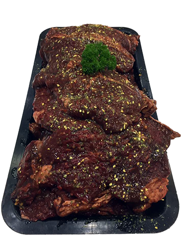 Red Wine and Garlic Rump Beef Steak - Per Kg