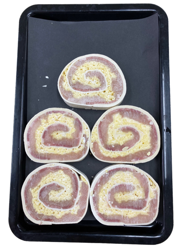 Chicken, Cheese and Bacon Pinwheels (Frozen) - Per Kg