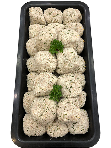 Chicken Cheese and Bacon Rissoles - Per Kg