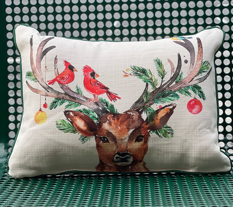 Festive Deer Pillow