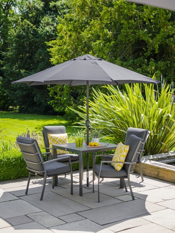 Milano 4 Seat Dining Set & 2.5m Parasol Milano 4 Seat Dining Set & 2.5m Parasol