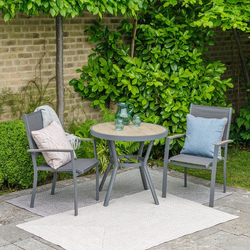 Monza Bistro Set with Sling Armchairs Monza Bistro Set with Sling Armchairs