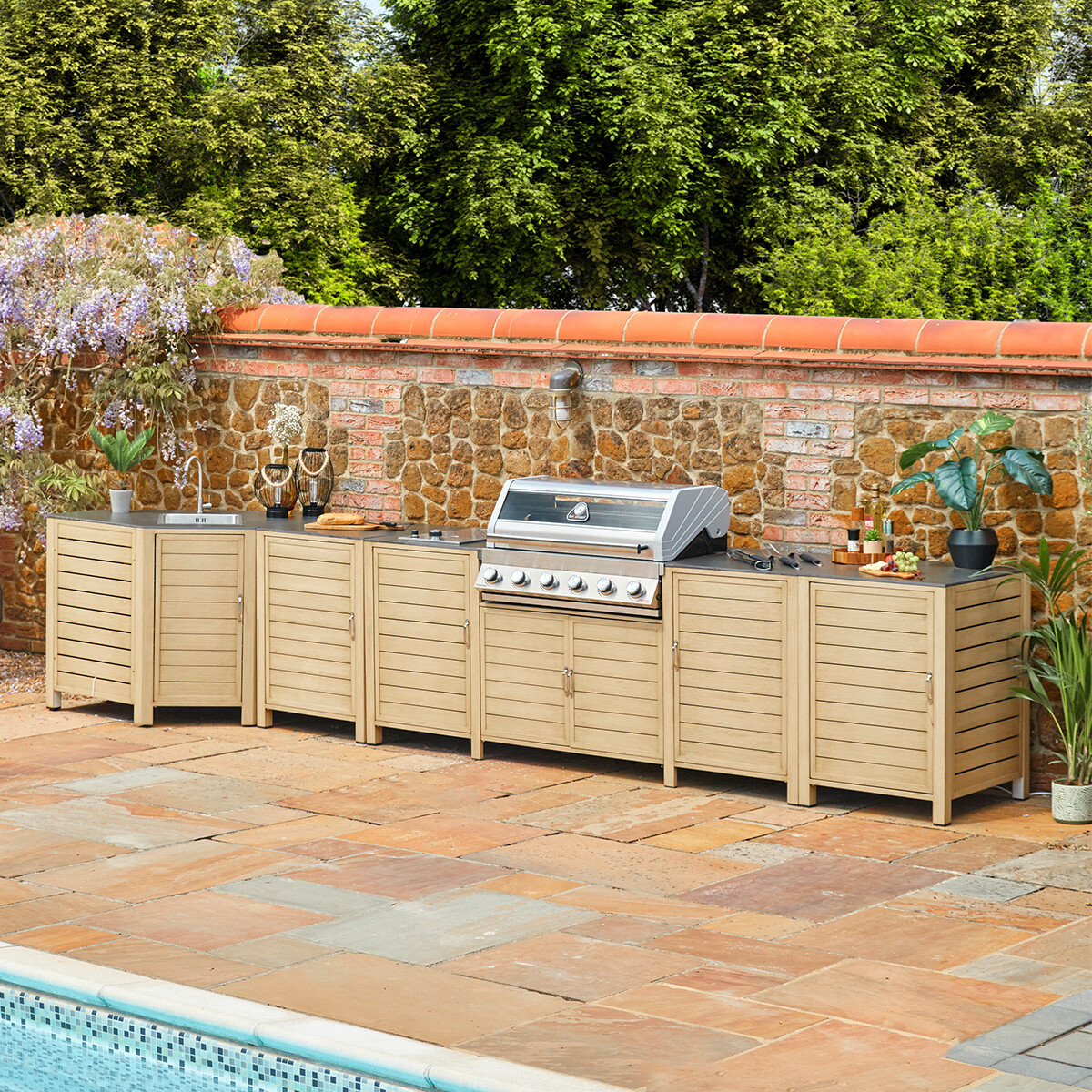 Venice 6 Burner BBQ Outdoor Kitchen Set