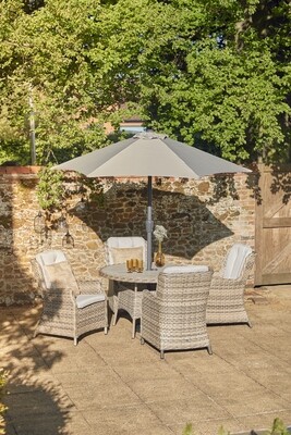 Florence 4 Seat Dining Set with 2.5m Parasol Florence 4 Seat Dining Set with 2.5m Parasol