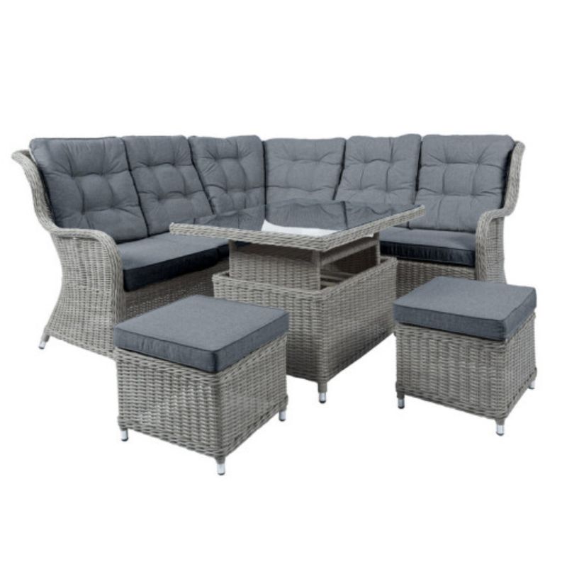 Caspian Drift Compact Corner Sofa Adjustable Dining Set