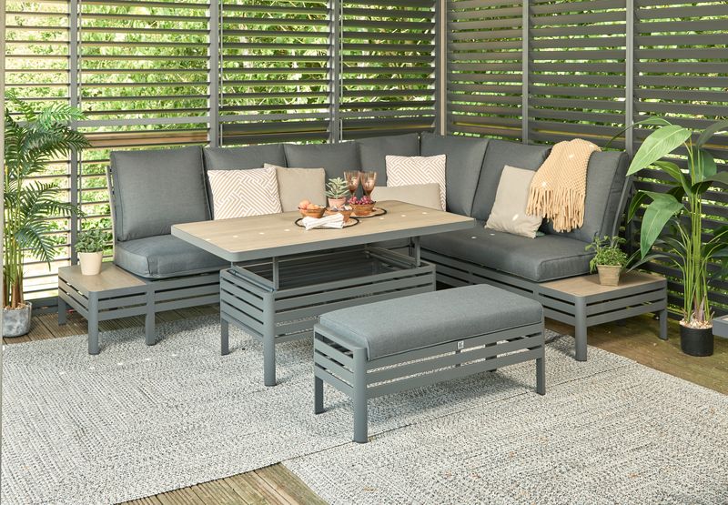 Monza Rectangular Modular Dining Set w/ Adjustable Table