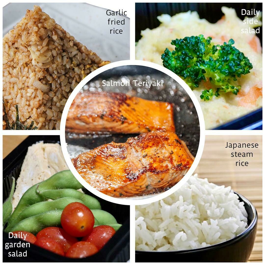 Grilled Salmon Teriyaki Bento