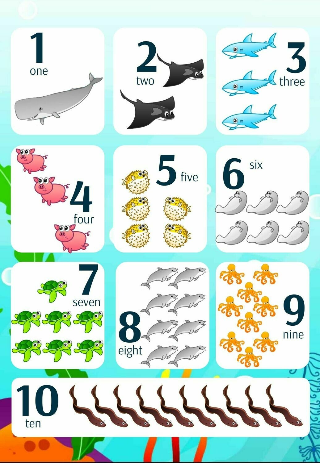In the Caribbean Sea Counting Chart