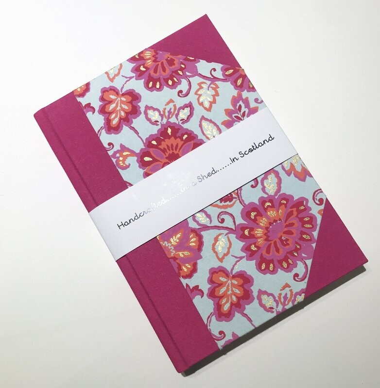 Pink floral on aqua Stuart McLaughlan