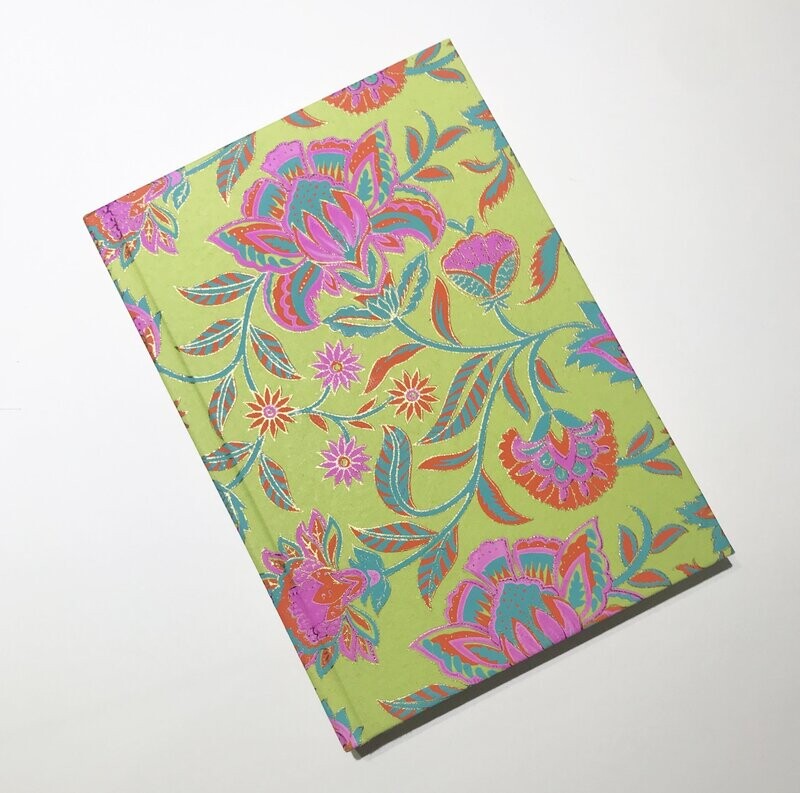 Pink floral on lime by Stuart McLaughlan