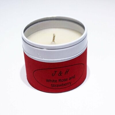 White Rose & Strawberry Candle by J&H