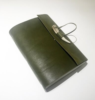 A5 Dark Green leather journal by Carol Russell
