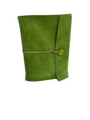 A5 Bright green suede journal by Carol Russell