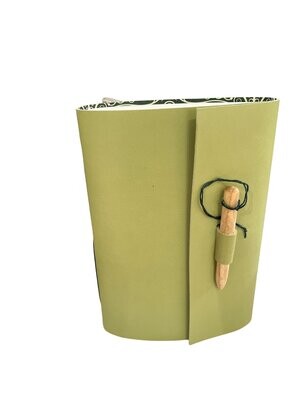 A6 Pale green leather journal by Carol Russell