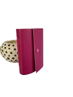 A7 fushia leather journal by Carol Russell