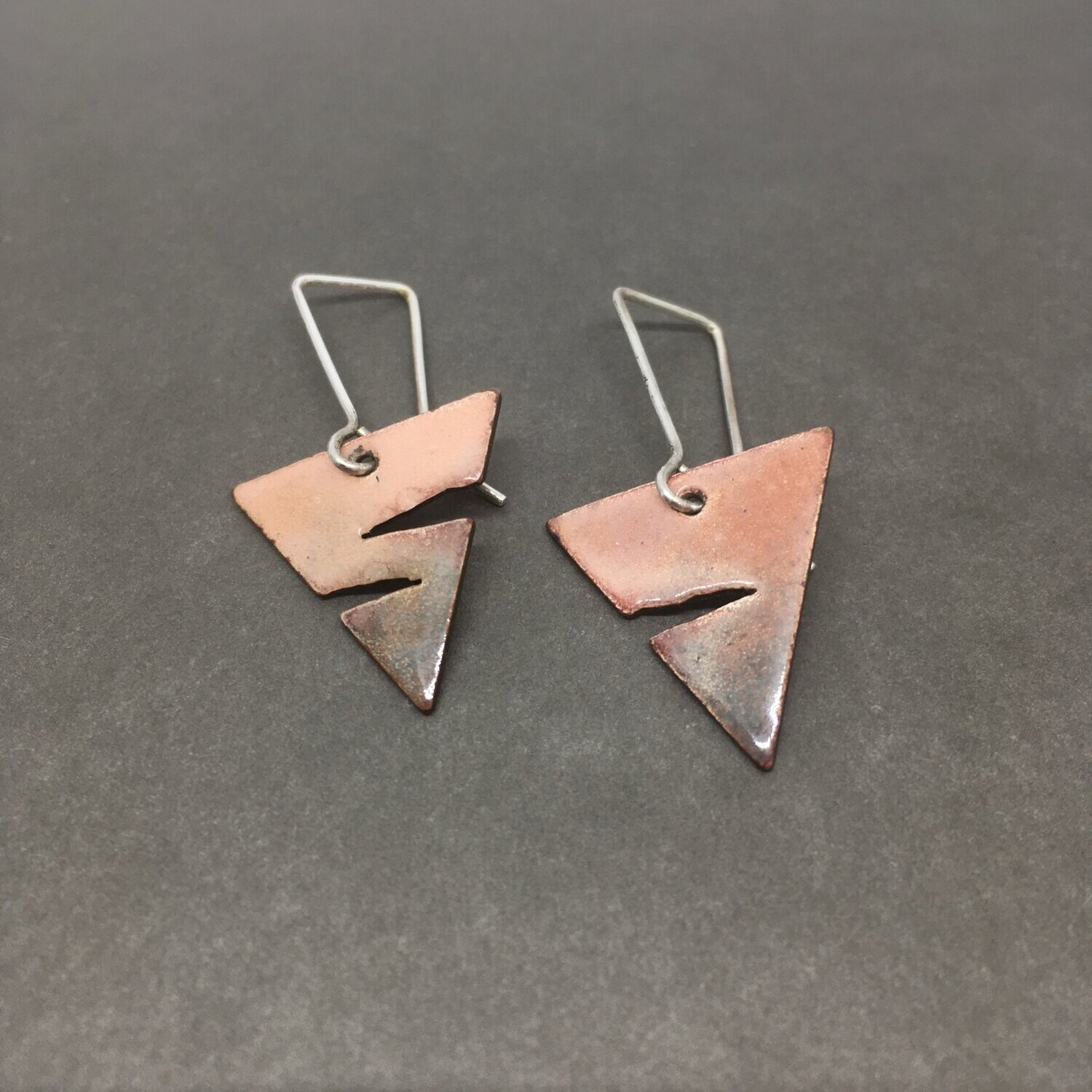 Pink triangle earrings outlet