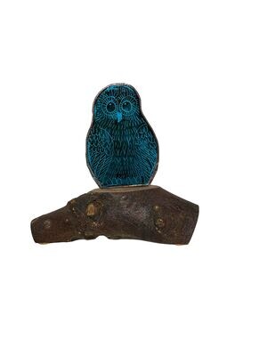 Turquoise Owl by Lorna C Radbourne