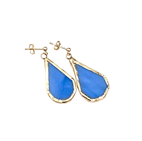 Blue stud earrings by Lorna C Radbourne