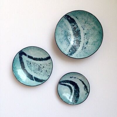 Set of 3 Seaweed Tideline Bowls by Hannah Duncan