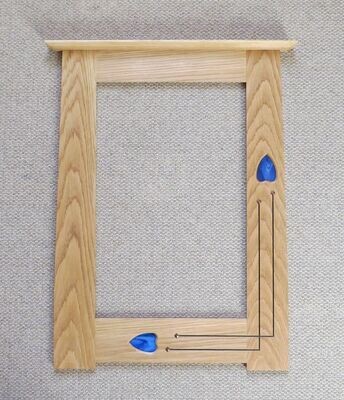 Oak Arts and Crafts Mirror with blue glass by Archie McDonald