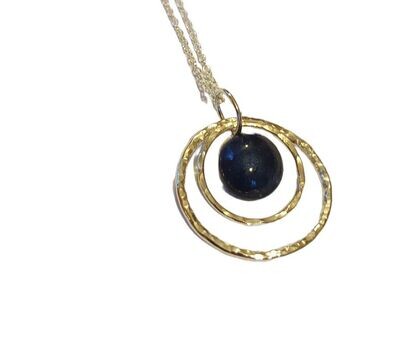 Navy blue 2 circle pendant by Diana King