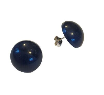 Large navy resin dome studs by Diana King
