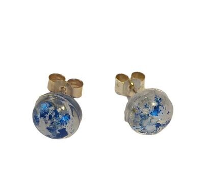 Small mottled blue dome studs by Diana King
