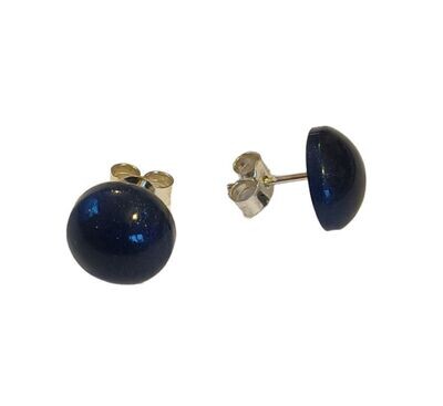 Medium navy resin dome studs by Diana King