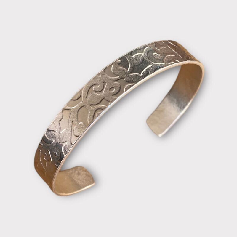 Textured silver cuff by Margaret Rae
