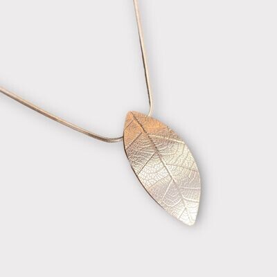 Textured leaf vein necklace by Margaret Rae
