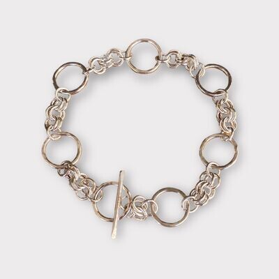 Silver circles bracelet by Margaret Rae
